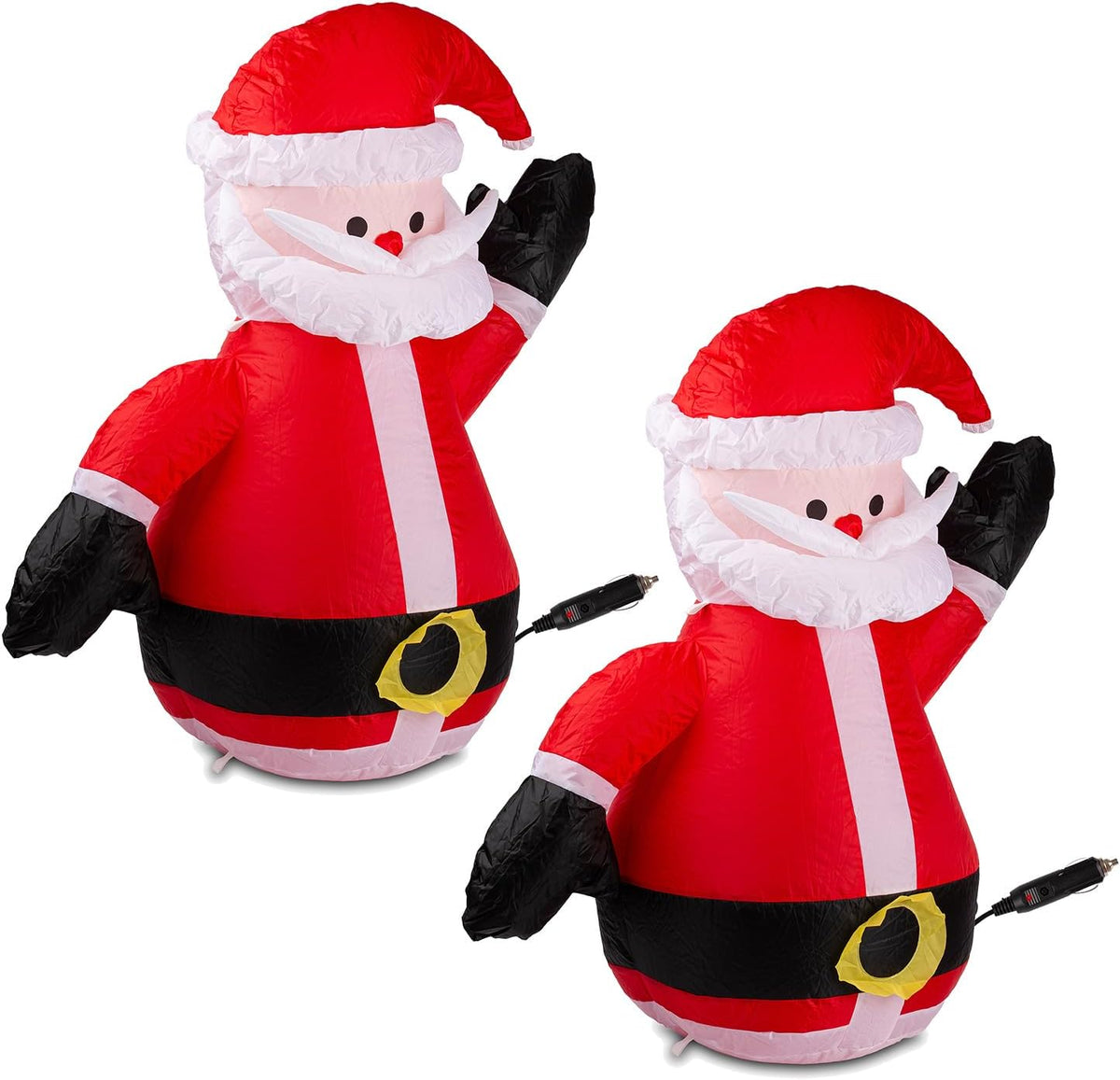 ZONETECH Christmas Santa Blow-Up Décor for Cars, Vehicle Buddy Inflatable with 12V Car Blower Plug LED Lights