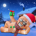 9.2 FT Inflatables Lying Gingerbread Man Outdoor Decorations, Blow Up Giant Inflatables Sleeping Gingerbread