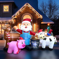 8 ft Inflatable Santa Farm Scene, Christmas outdoor decoration