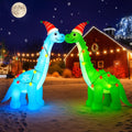 Simgoing 8ft Christmas Inflatable Dinosaur Yard Decor Dinosaur Kissing Arch / Giant Outdoor Inflatable