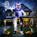 9FT Halloween Inflatable Sitting Killer Clown Blow Up Outdoor Decorations / Built-in LED Lights,Movable Arm