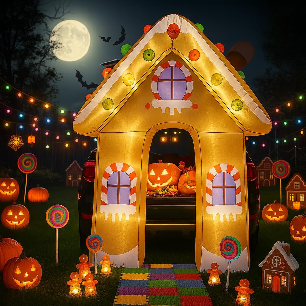 9 ft Candyland Trunk-or-Treat Car Decoration Kit, Halloween outdoor decoration