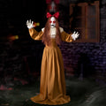 Halloween Animatronics Decorations, 6FT Animated Lifesize Scary Haunted Jumpscare Lady Ghost with Sound Act
