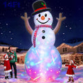 14 FT Huge Christmas Inflatable Snowman with Rotating Colorful Lights / Outdoor Christmas Decorations, Blow