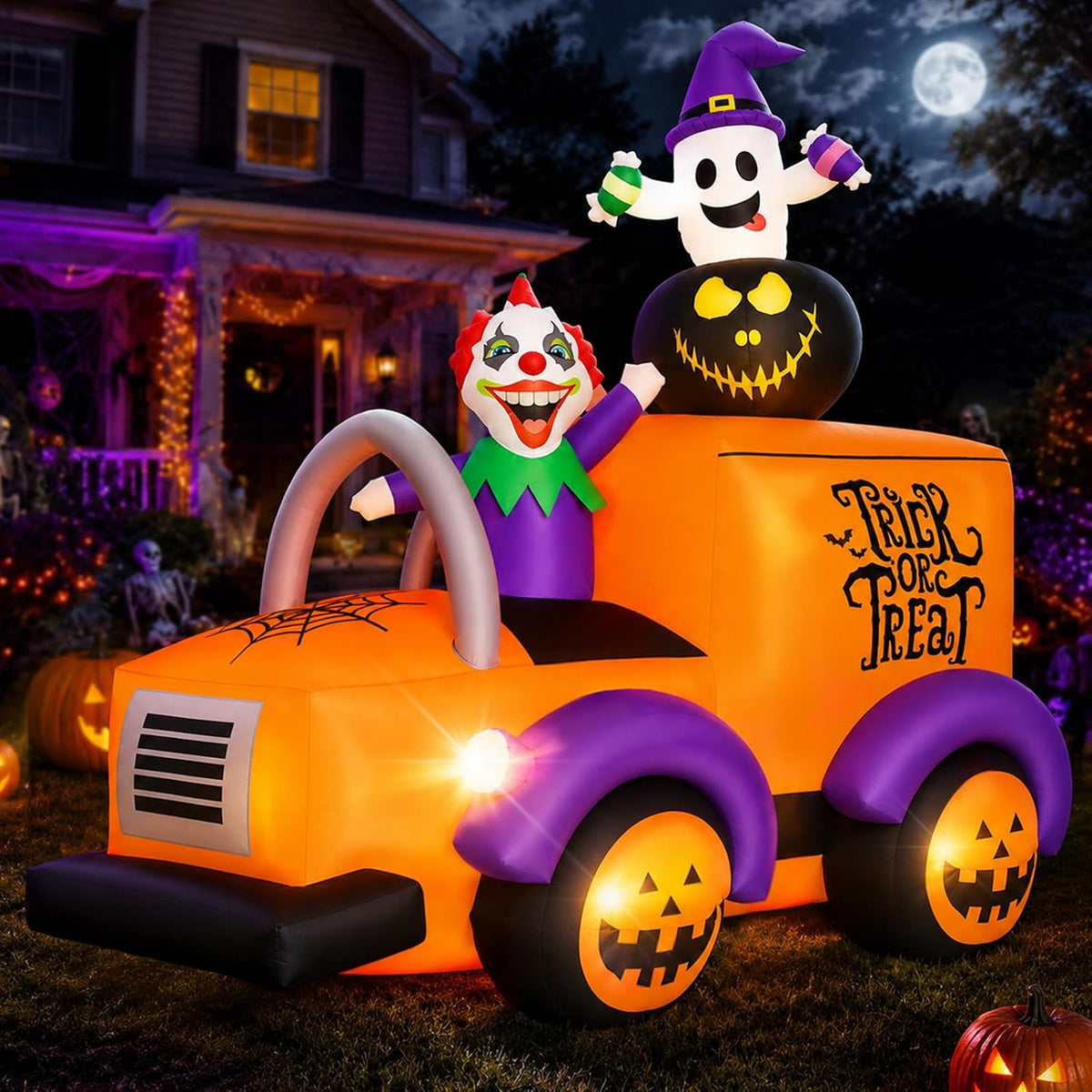 Vspek 8FT Length Halloween Inflatable Outdoor Decoration 8FT Long, Spooky Holiday Yard Display,Halloween Yard