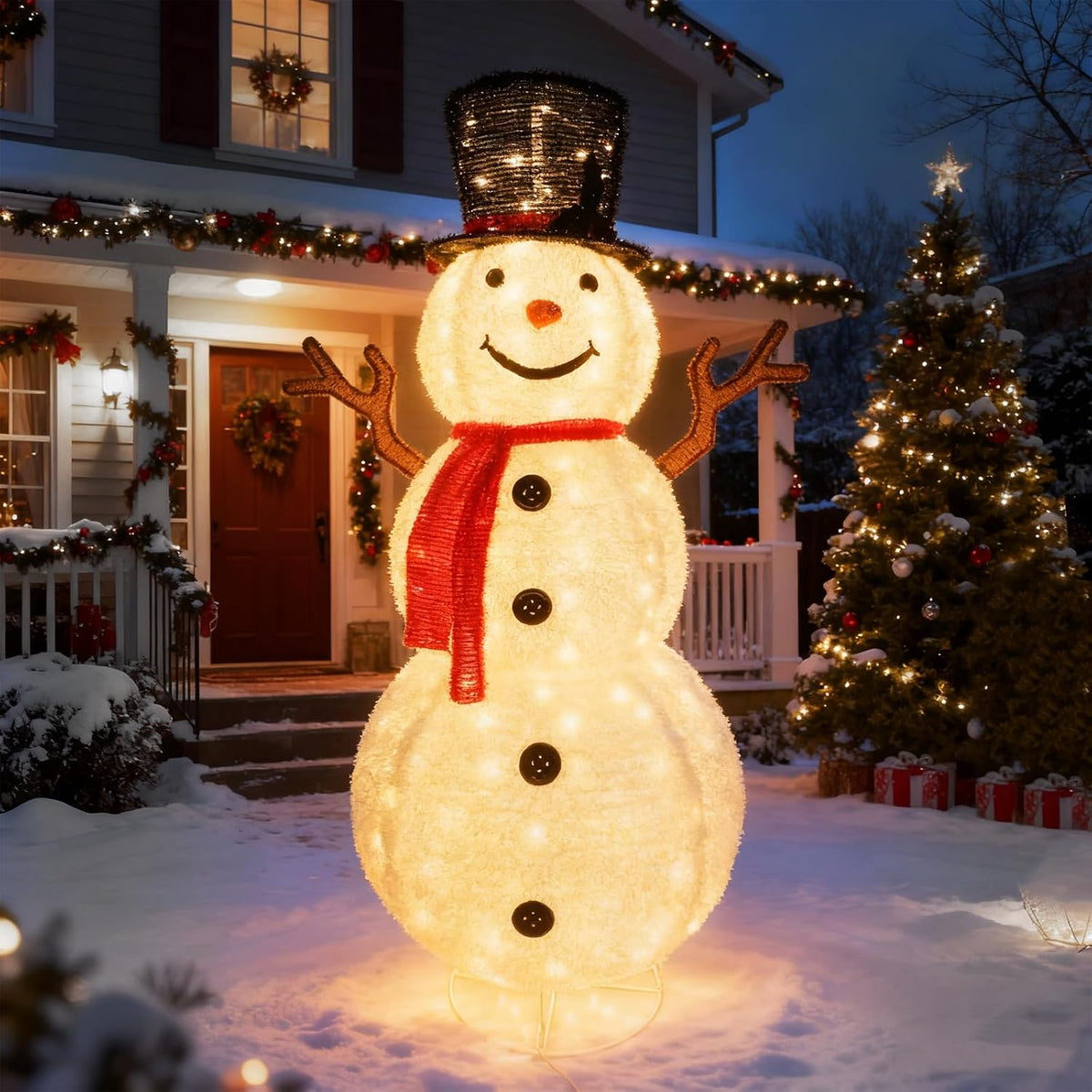 6 ft Lighted Pop-Up Snowman, Christmas outdoor decoration