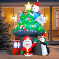 7 ft Inflatable Mushroom House with Santa and Friends, Christmas outdoor decoration
