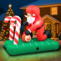 7 ft Inflatable Santa Playing Football, Christmas outdoor decoration