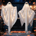 2 Pack 47.25" Light Up Hanging Ghost Halloween Decorations Outdoor Indoor / 8 Lighting Modes, Adjustable