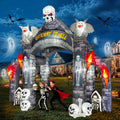 Kalolary 13FT Halloween Inflatables Giant Haunted Cemetery Arch Inflatable / Stereoscopic Blow up Halloween