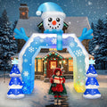 Kalolary 12FT Christmas Inflatable Arch Christmas Inflatable Outdoor Decorations / Blue Snowman Blow Up Yard