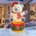 MUMTOP 4 FT Lighted Christmas Bear Outdoor Indoor Holiday Display / Large Lighted Christmas Bear With Drum,