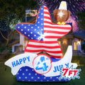 7 ft Fourth of July Inflatable Eagle with Flag Star, outdoor decoration