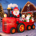 8.5FT Christmas Inflatables Santa Tractor Farm Christmas Outdoor Decorations / with Farm Animals, Santa, Elf