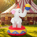 Silipull LED 5 FT Inflatable Elephant for Circus Carnival Party Outdoor Decorations, Carnival Theme Birthda