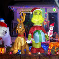 4 FT Christmas Inflatable Christmas Thief with His Dog, Christmas Blow Up Yard Decorations with Built-in LED