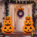 Soulchen 6 Pcs Glittering Halloween Stackable Pumpkin Decorations Outdoor / Collapsible Halloween Pumpkin