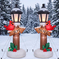 Fuutreo 2 Pcs 6ft Christmas Light Lamp Post Inflatables Outdoor Decorations / Joy & Noel Blow up Christmas